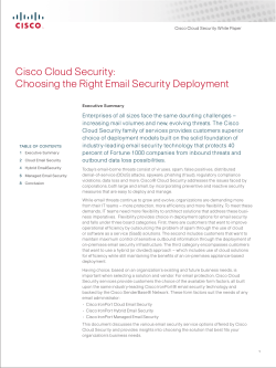 Choosing the Right Email Security Deployment Whitepaper