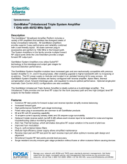 GainMaker 非平衡 三端口系统放大器1 GHz，40/52 MHz 分割 (英文)