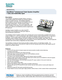 GainMaker 非平衡 三端口系统放大器1 GHz，65/86 MHz 分割 (英文)