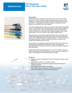 Fiber Management Prisma Fiber Optic Jumpers(英文)