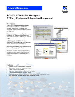 ROSA UDD Profile Manager - 3rd Party Equipment Integration Component (英文)