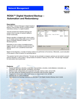 ROSA Digital Headend Backup - Automation and Redundancy (英文)