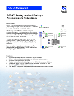 ROSA Analog Headend Backup - Automation and Redundancy (英文)