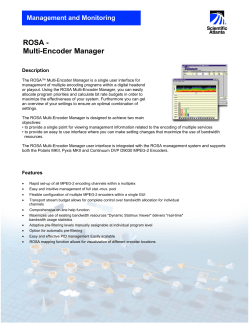 ROSA - Multi-Encoder Manager (英文)