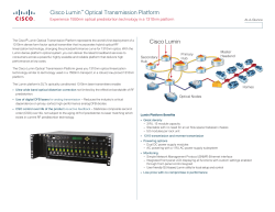 Cisco Lumin Optical Transmission Platform At-A-Glance