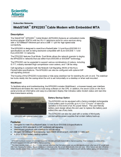 EPX2203电缆调制解调器 ，内嵌 MTA (英文)