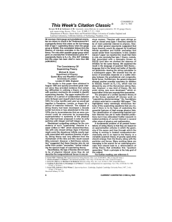 This week s citation classic