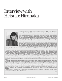 interview with Fields medalist Heisuke Hironaka