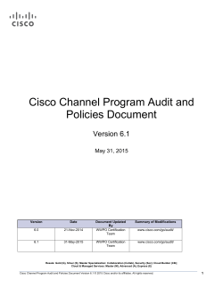 Cisco Channel Program Audit and Policies Document