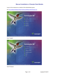 Miscellaneous Instructions: Manual Installation of Sample Data Models