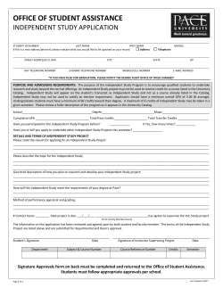 Application for Independent Study