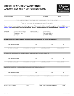 Address and Telephone Change Form
