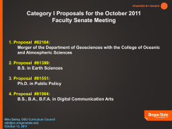 Category I Proposals