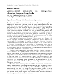 Cross-national comments on postgraduate education in research methods