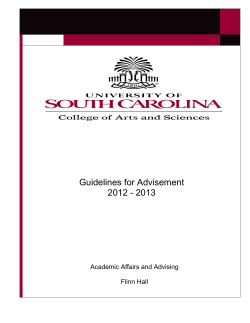 2012-2013 Guidelines for Advising (Carolina Core)