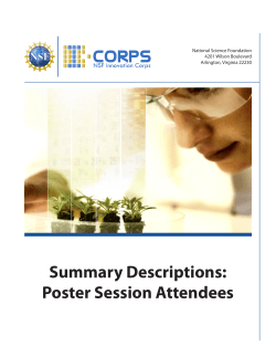 Summary Descriptions: Poster Session Attendees