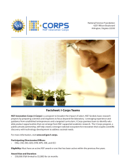 Factsheet: I-Corps Teams