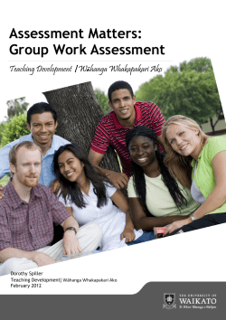 Assessment Matters: Groupwork Assessment