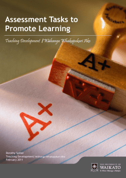 Assessment Tasks to Promote Learning