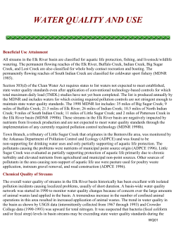 Elk River Watershed Water Quality and Use