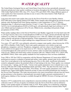 Eleven Point Water Quality