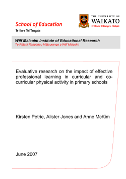 Evaluative research on the impact of effective professional learning in curricular and co-curricular physical activity in primary schools