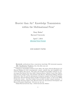 Heavier Than Air? Knowledge Transmission within the Multinational Firm