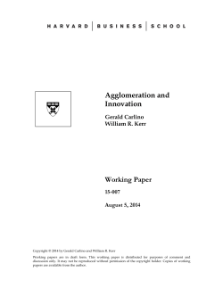 Agglomeration and Innovation