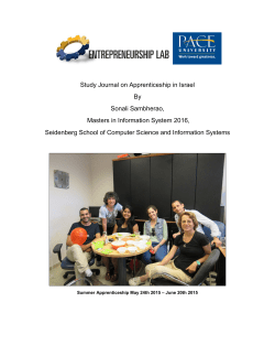 Click here to see Sonali s Study Journal on Apprenticeship in Israel: PDF