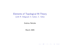 talk by Andrew Neitze