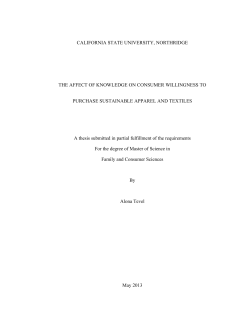 consumer willingness to purchase sustainable apparel and textiles
