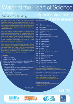 Specification sheet - Water at the Heart of Science - French network ( PDF , 1966 Ko)