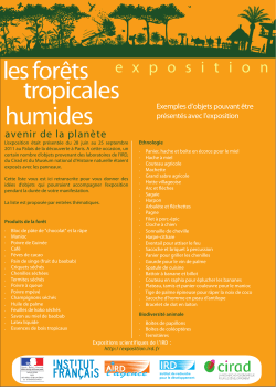 For&ecirc;ts tropicales humides - Id&eacute;es d'objets &agrave; pr&eacute;senter avec l'exposition ( PDF , 971 Ko)