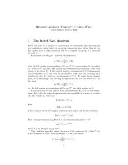Highest-Weight theory: Borel-Weil theorem