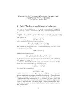 The Peter-Weyl Theorem