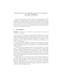 Background on Classification of Lie Groups and Lie Algebras