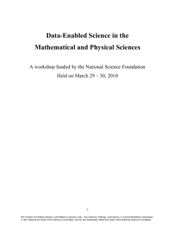 MPSAC Data Enabled Science Workshop White Paper