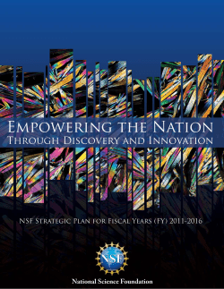 NSF Strategic Plan FY 2011 - FY 2016