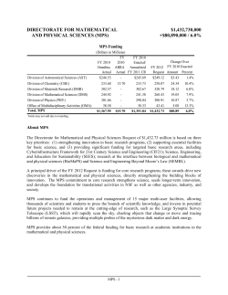 MPS FY 2012 Budget Request