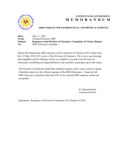 MPS Response to the Division of Chemistry COV Report 2010 - Amended 28 June 2010