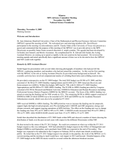 MPSAC Minutes From November 5-6, 2009