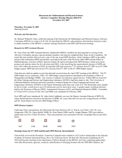 MPSAC Minutes from November 8-9, 2007