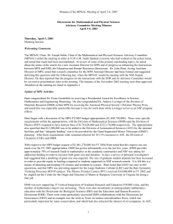 Minutes of April 2003 Meeting