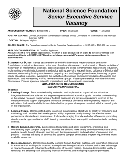 Division Director Position ? Division of Mathematical Science