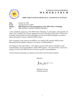 Response of MPS to the Theory Workshop