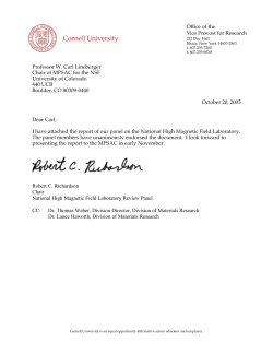 High Magnetic Fields Report