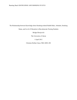 The Relationship between Knowledge about Smoking-related Health Risks, Attitudes, Smoking Status, and Level of Education in Baccalaureate Nursing Students