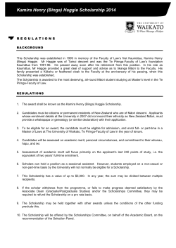 Binga Haggie Scholarship Regulations and Application Form
