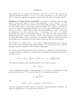 Notes on Lectures 3 and 4.
