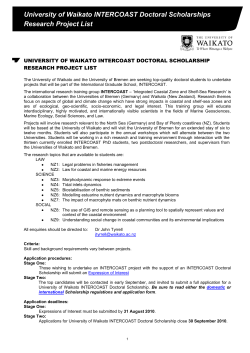 INTERCOAST research projects